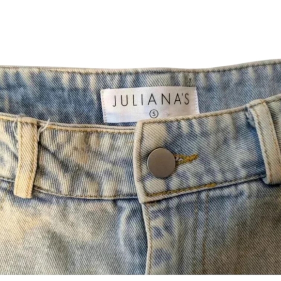 Rhinestone Fringe JULIANA'S Denim Shorts with SZ Small - Picture 4 of 4